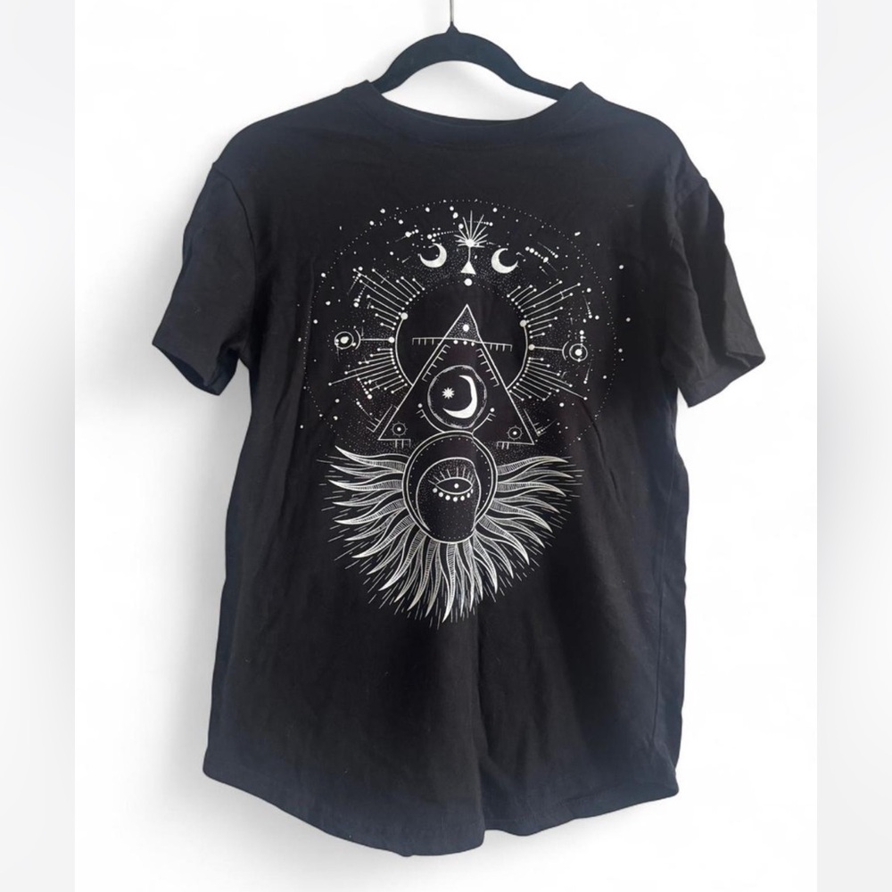NWOT Call Your Mother Mystical Celestial Black Graphic Tee